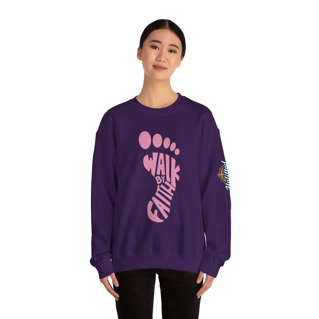 Walk By Faith Footprint Sweatshirt Printify