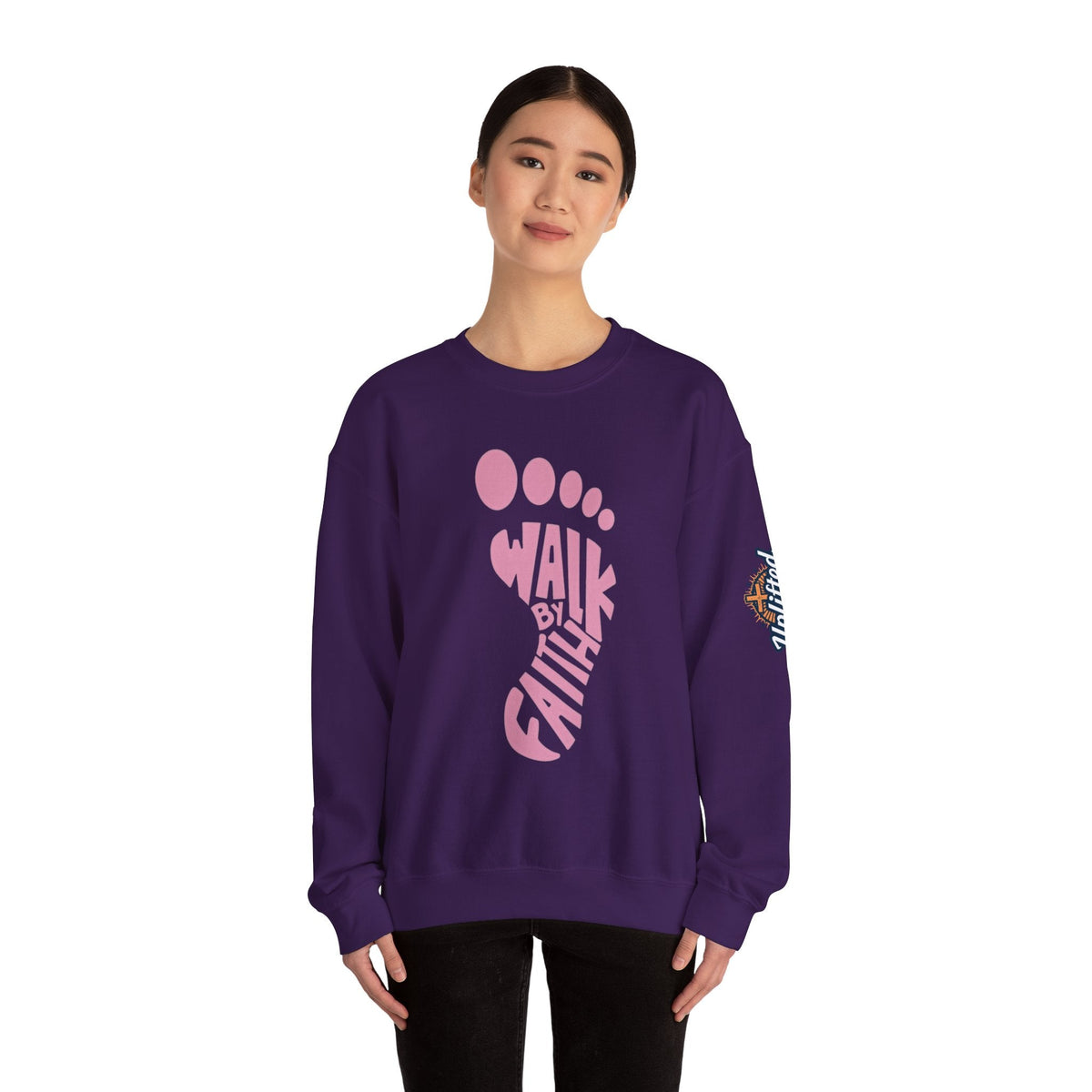 Walk By Faith Footprint Sweatshirt Printify