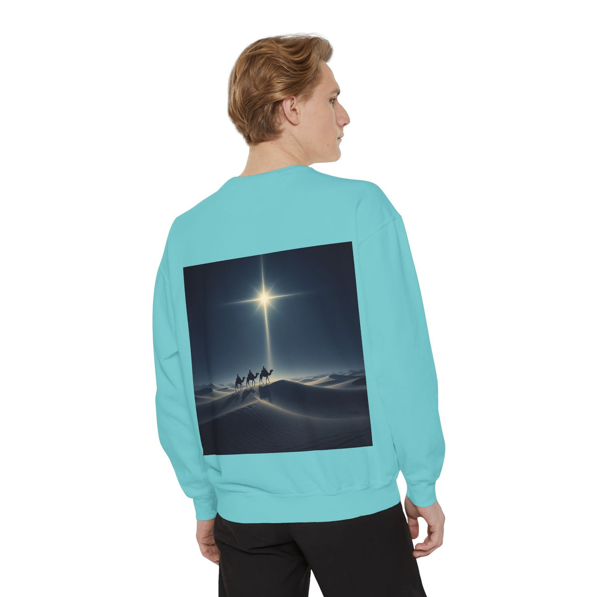3 Wise Men Sweatshirt – Magi Camels Nativity Journey Christian Christmas Sweatshirt for Epiphany Faith & Holy Night Printify