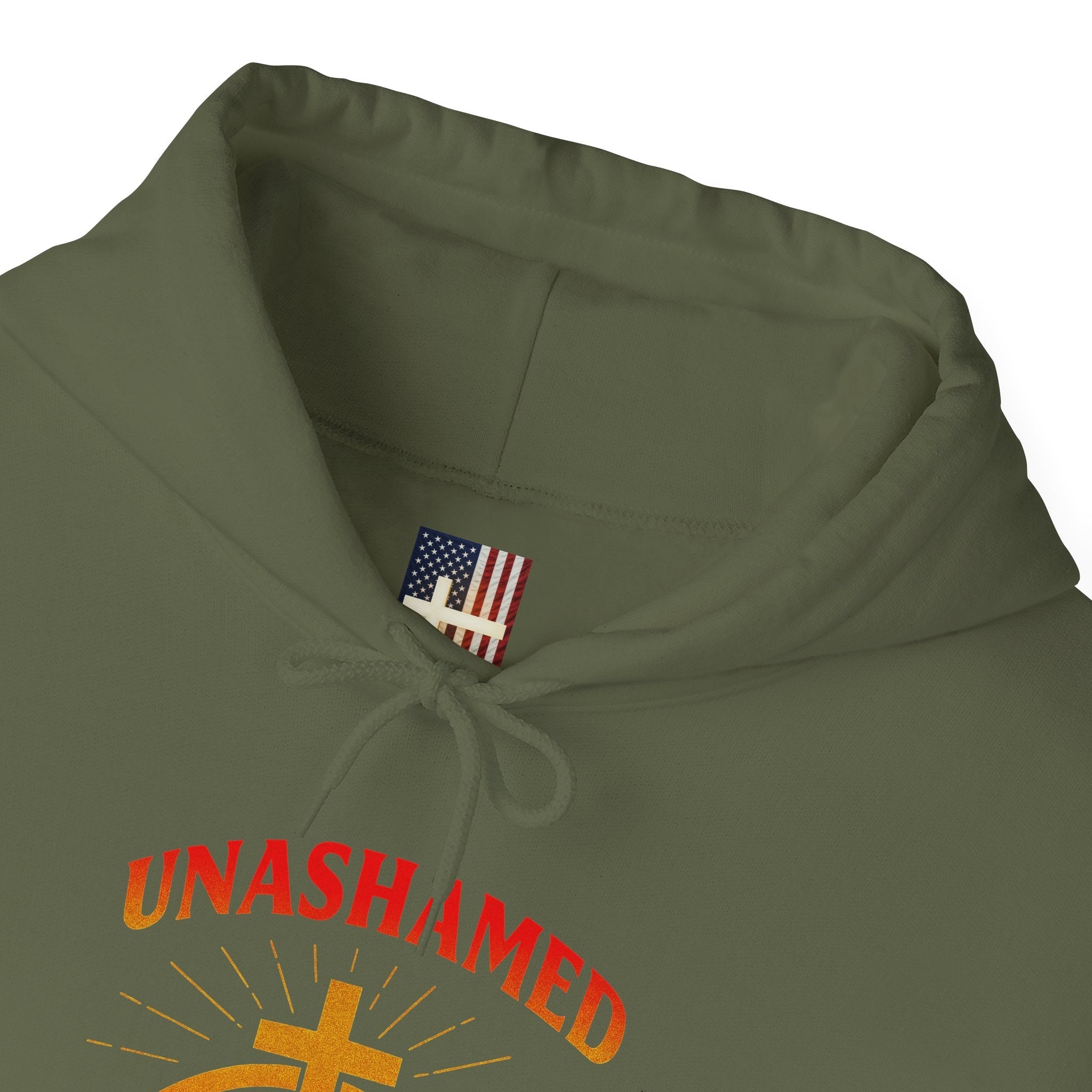 Unashamed Hoodie – Ichthys Jesus Fish & Cross Christian Sweatshirt for Romans 1:16 Bold Faith Printify