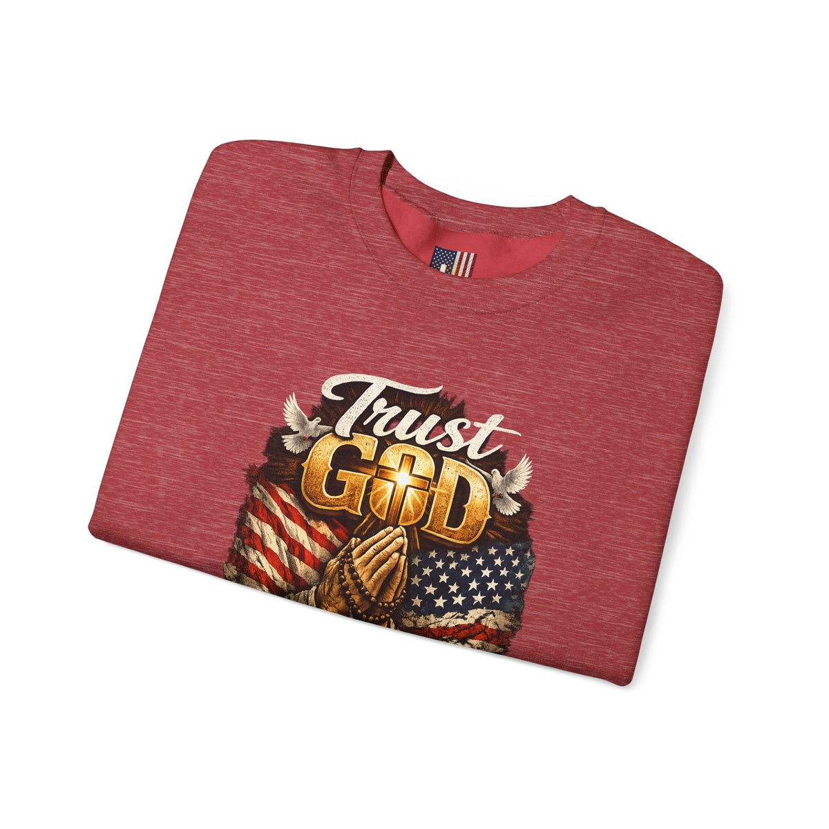 Trust God Not Government Sweatshirt — Vintage Patriotic Christian Sweatshirt Printify