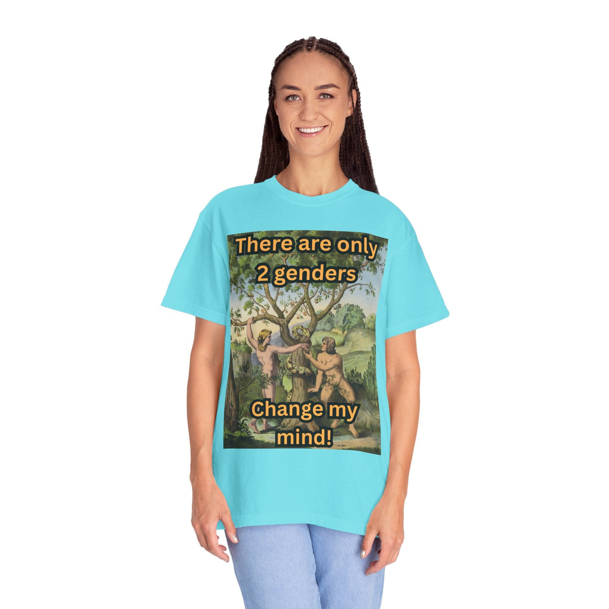 There Are Only 2 Genders T-Shirt – Adam & Eve Cross Christian Tee for Bold Faith Printify