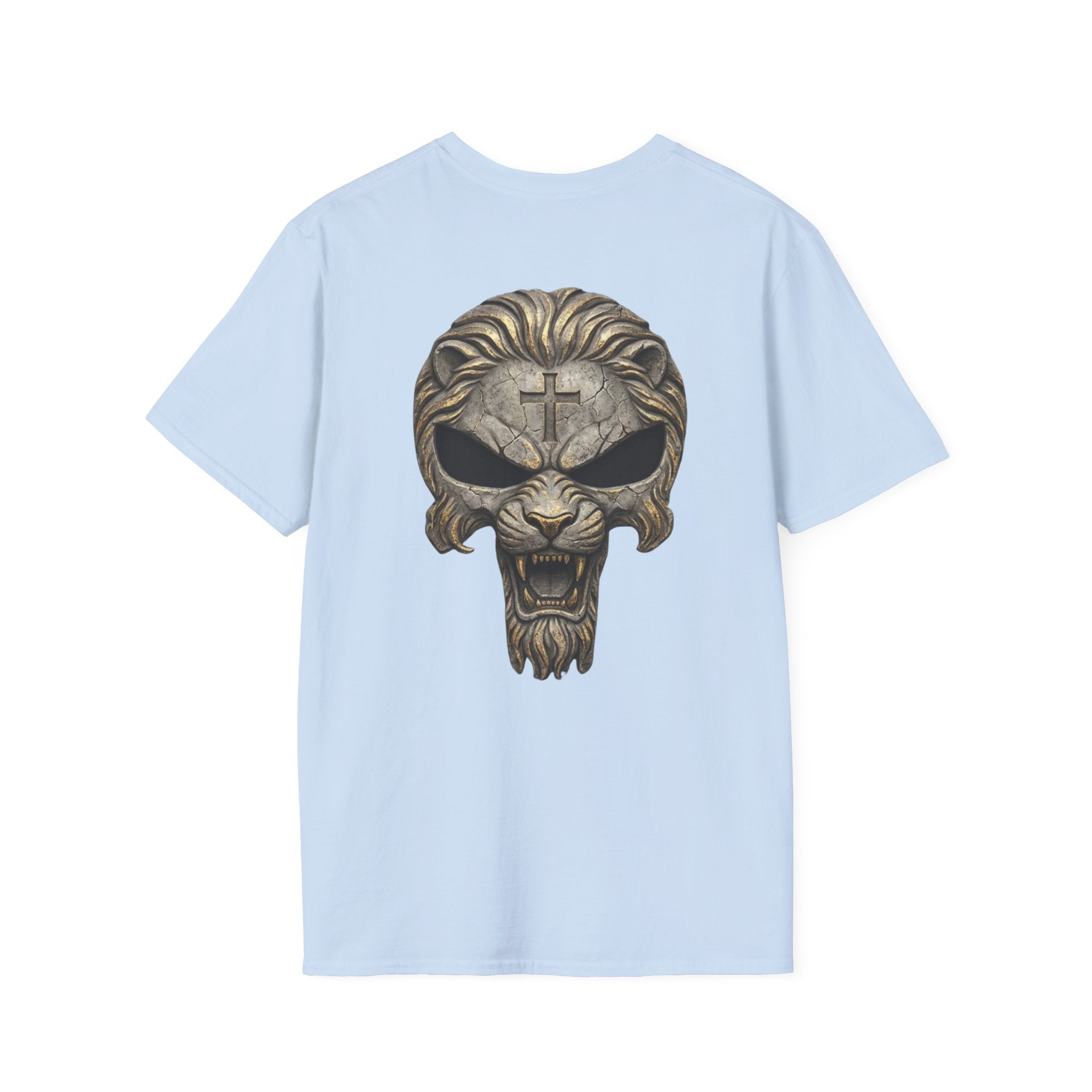 Lion of Judah Skull Christian T-shirt - Warrior Faith Cross T-shirt Printify