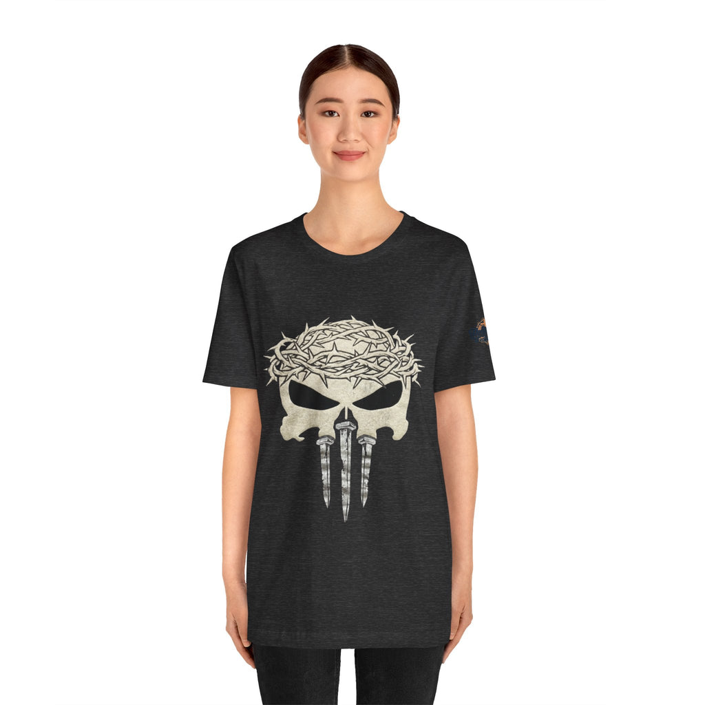 Christian Skull T-shirt - Crown of Thorns & Nails - Warrior Faith T-shirt Printify