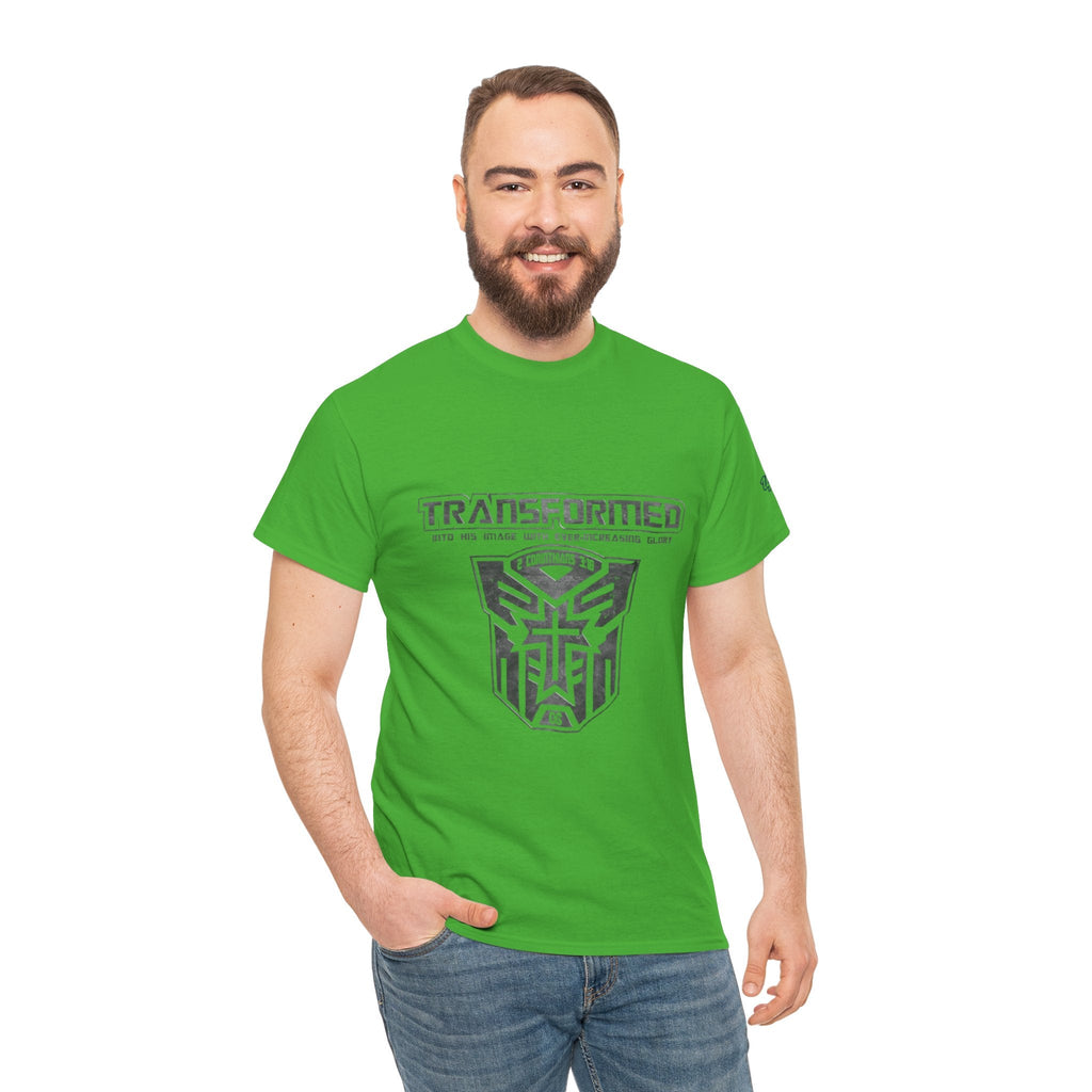 Transformer Logo Christian T-shirt | 2 Corinthians 3:18 Bible Verse T-shirt Printify