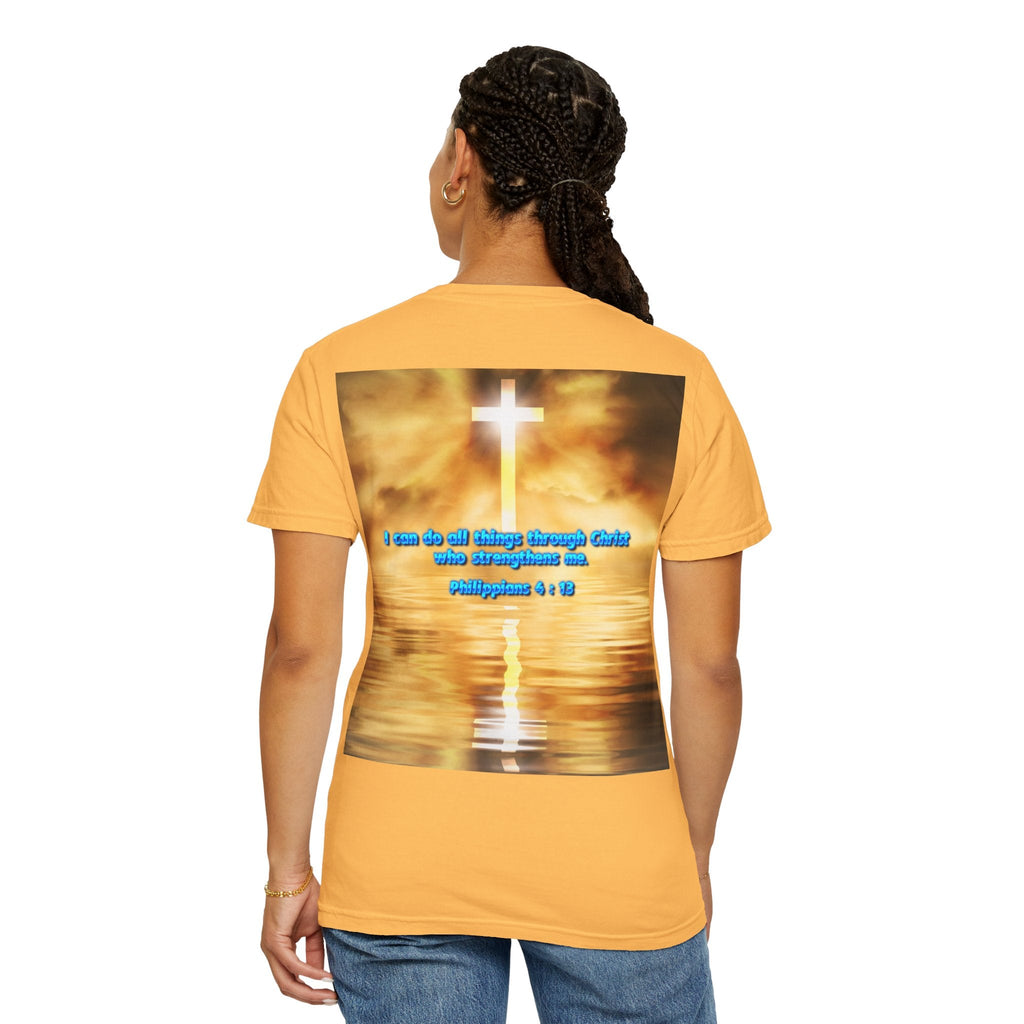 Bible Verse Unisex Garment-Dyed T-shirt -  Philippians 4 : 13 Printify