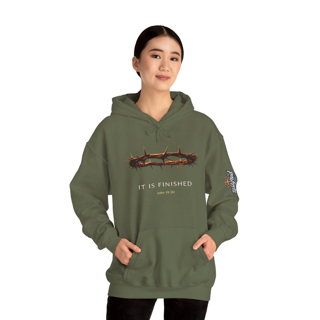 It Is Finished Crown of Thorns Hoodie — Christian John 19:30 Faith Hoodie Printify