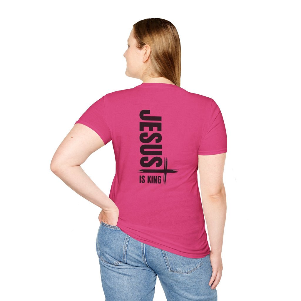 Jesus Is King T-shirt | Modern Typographic Cross Christian T-shirt Printify