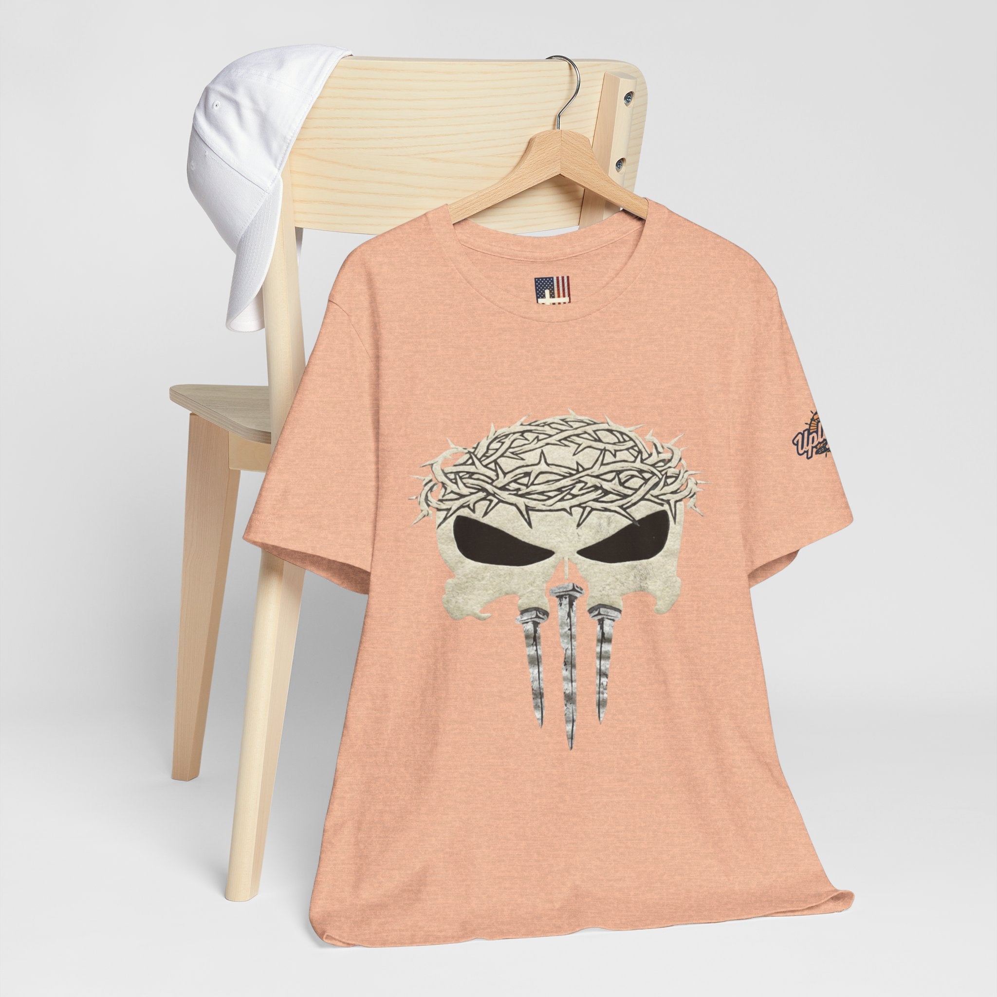 Christian Skull T-shirt - Crown of Thorns & Nails - Warrior Faith T-shirt Printify