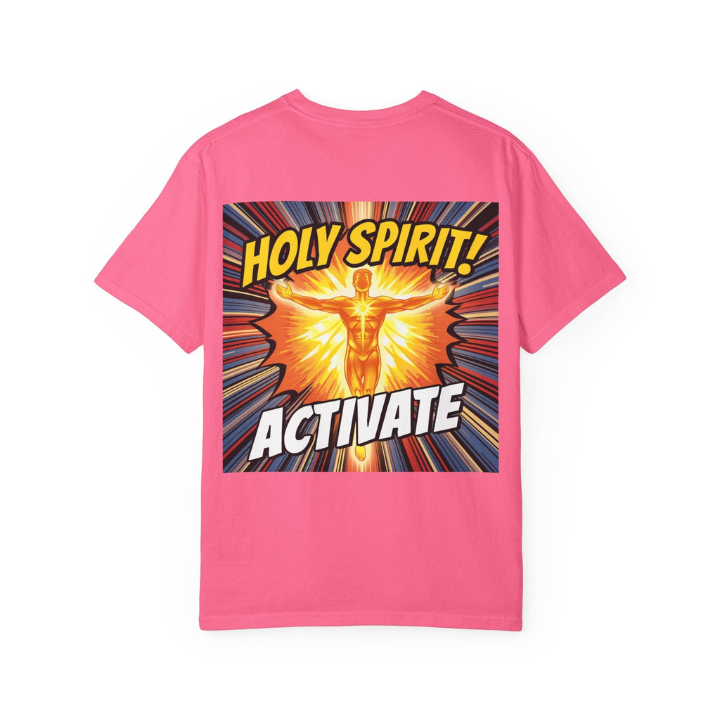Holy Spirit Activate T-shirt – Superhero Christian T-shirt with Vibrant Power-Up Design for Faith-Fueled Boldness Printify