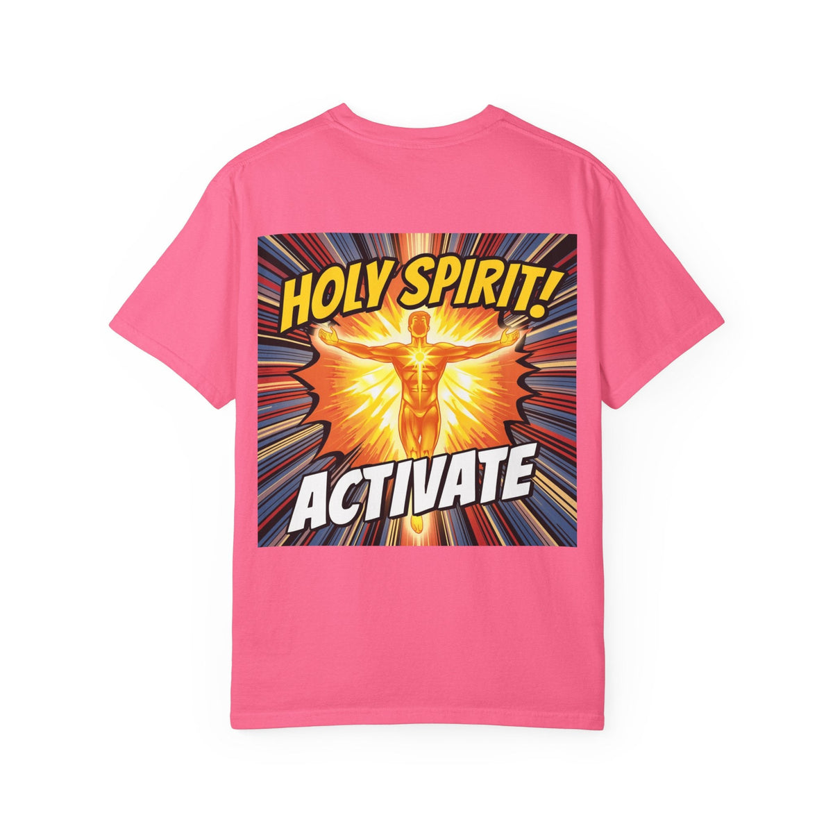 Holy Spirit Activate T-shirt – Superhero Christian T-shirt with Vibrant Power-Up Design for Faith-Fueled Boldness Printify
