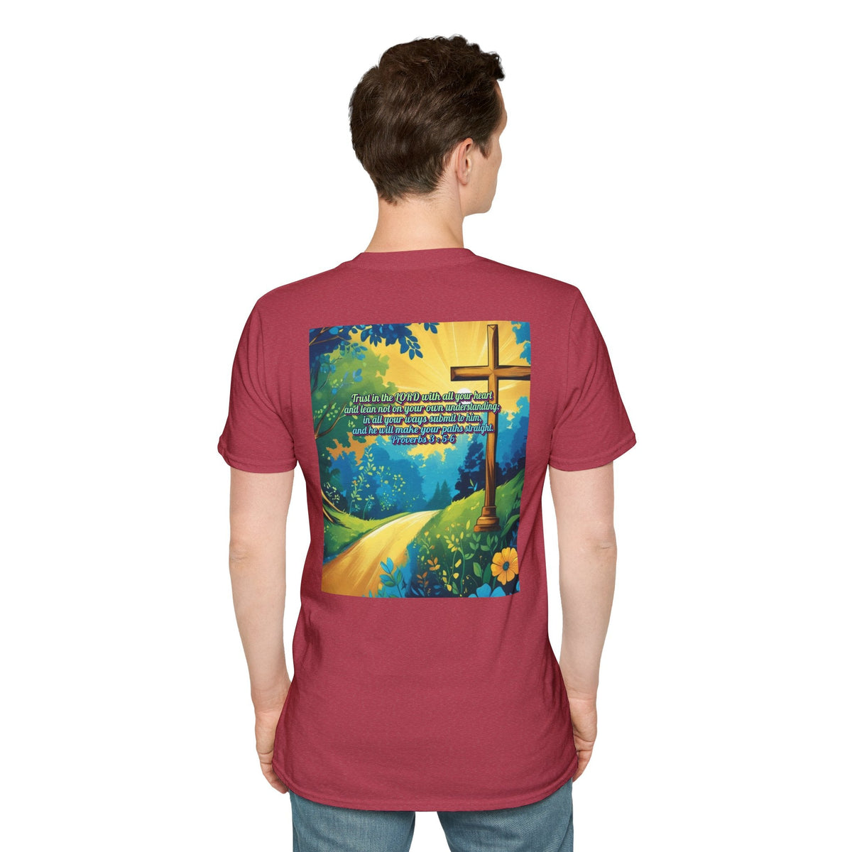 Trust in The Lord Proverbs 3:5-6 Biblical Design Unisex Softstyle T-Shirt Printify