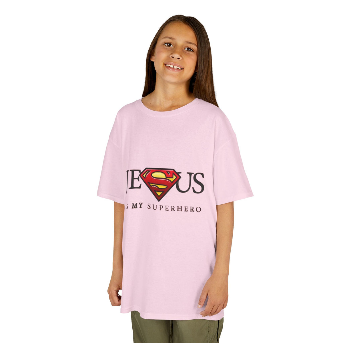Jesus Is My Superhero T-Shirt — Faith-Based Superman-Inspired Tee Printify