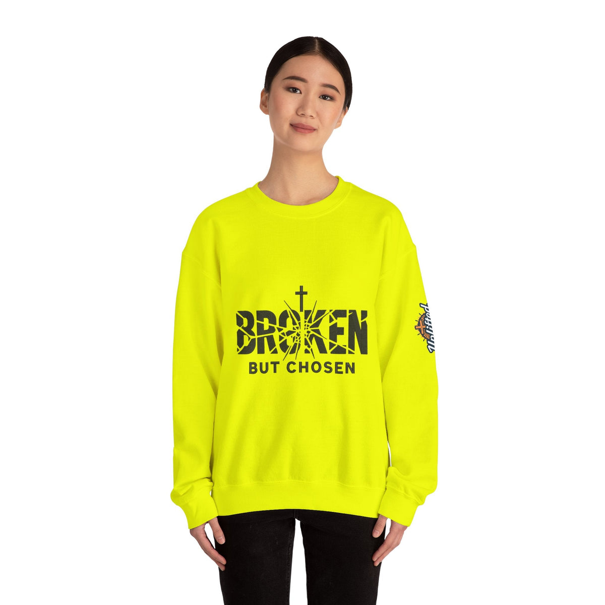 Broken But Chosen Crewneck Sweatshirt Printify