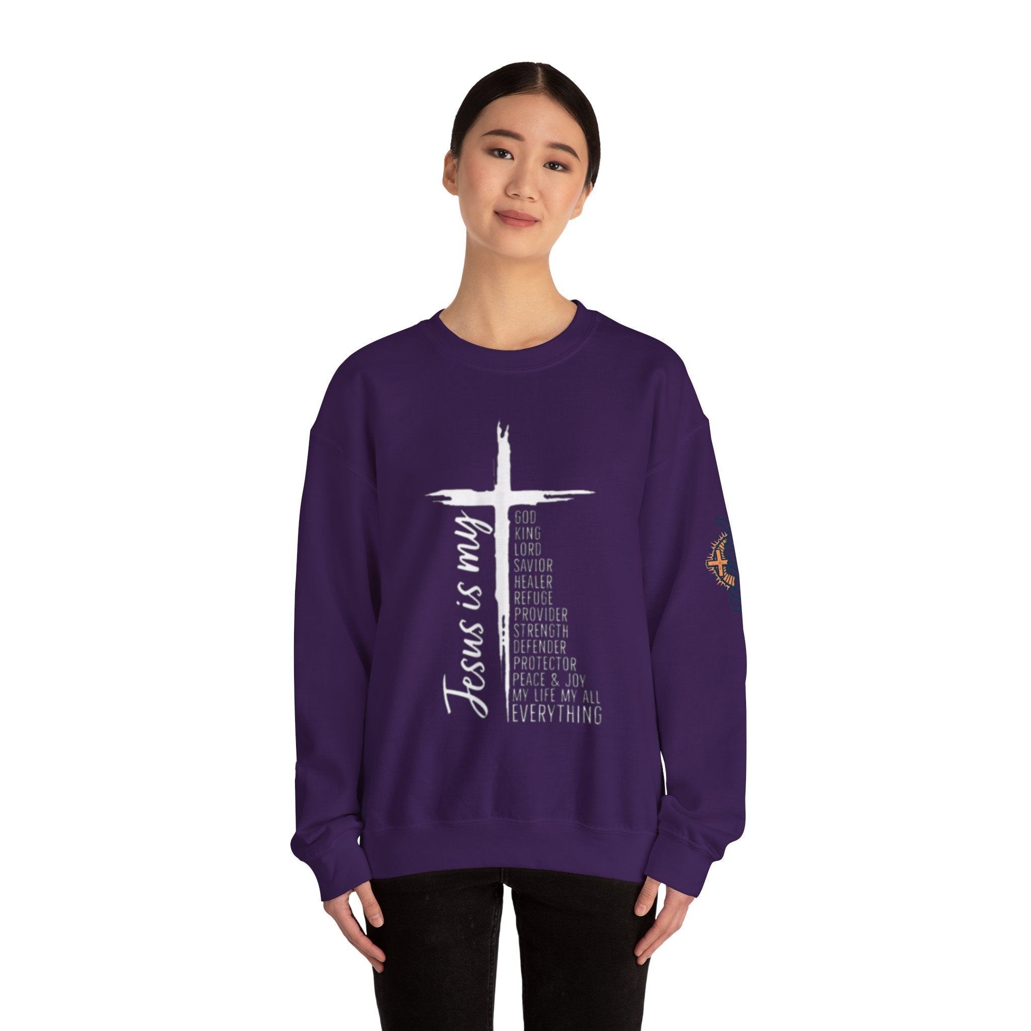 Jesus Is My Everything Sweatshirt – Cross List God King Lord Savior Christian Sweatshirt for Total Surrender Faith Printify
