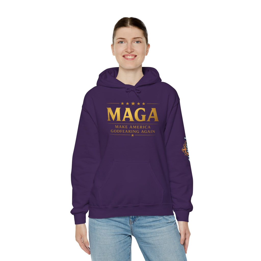 Hoodie - MAGA "Make America Godfearing Again" Political Graphic Hoodie Printify