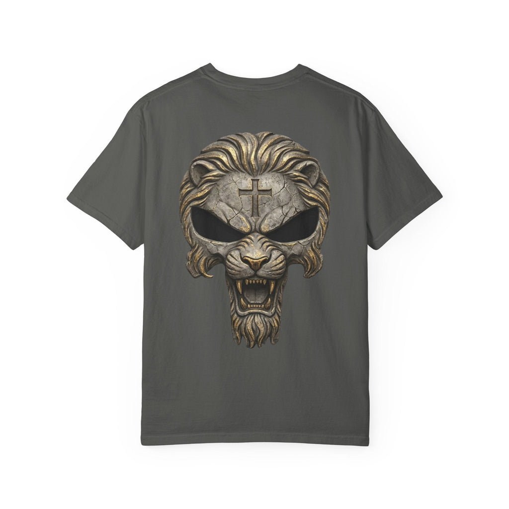Lion of Judah Skull Christian T-shirt - Warrior Faith Cross T-shirt Printify