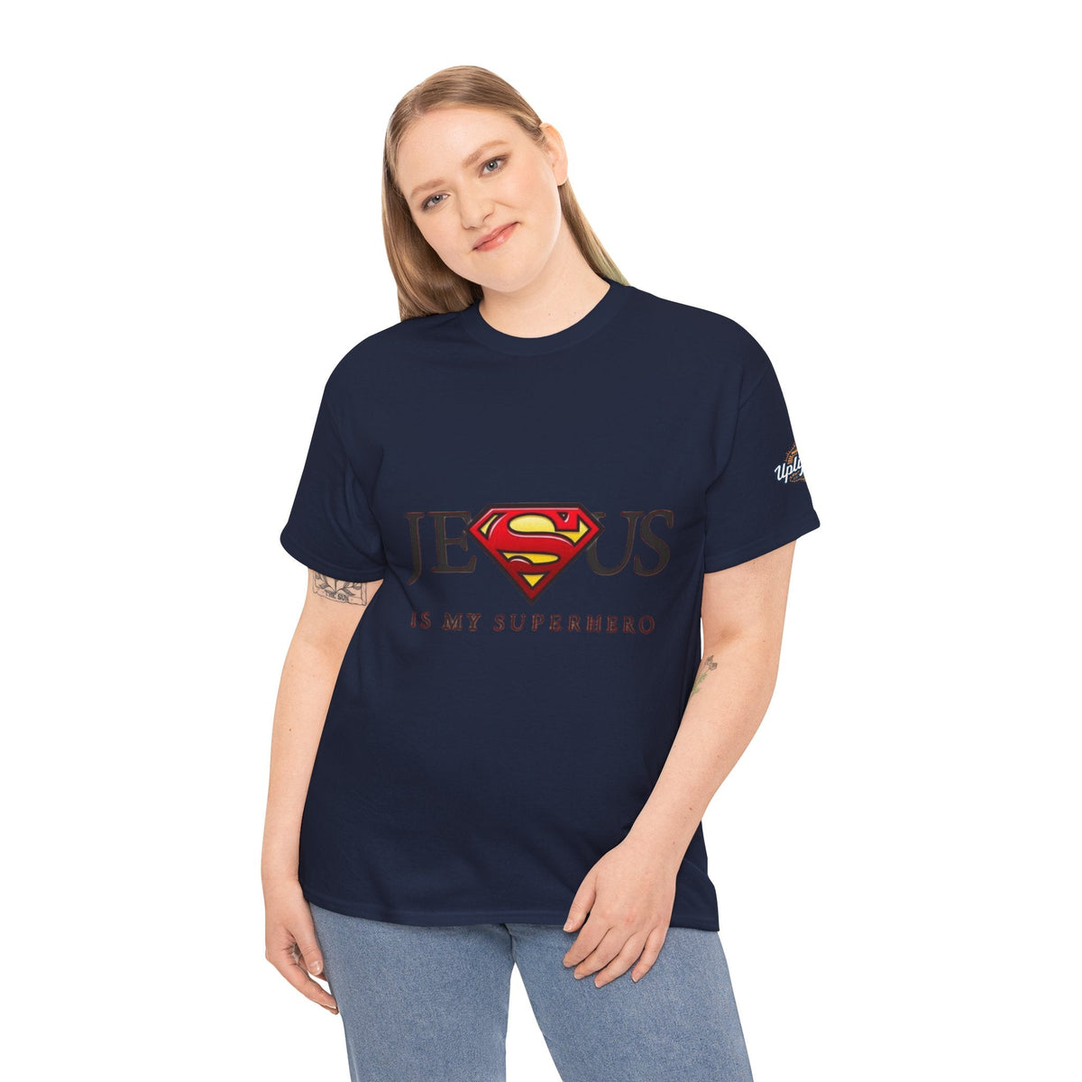Jesus Is My Superhero T-Shirt — Faith-Based Superman-Inspired Tee Printify