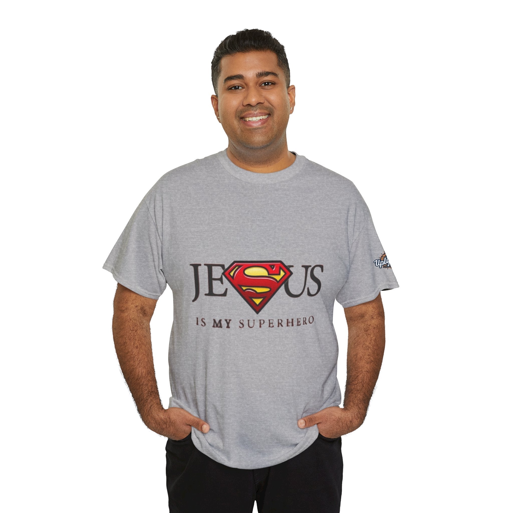 Jesus Is My Superhero T-Shirt — Faith-Based Superman-Inspired Tee Printify