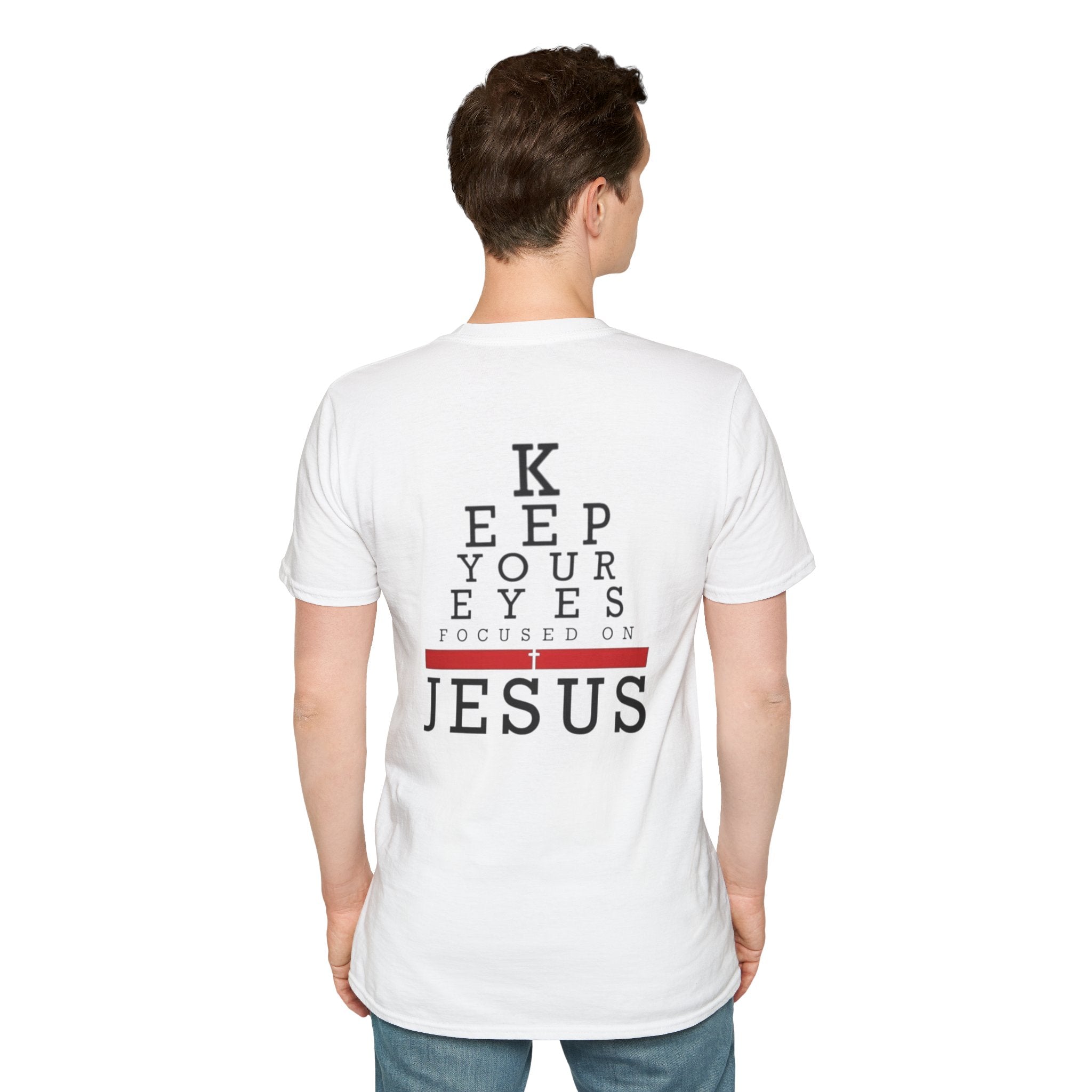 Keep Your Eyes Focused on Jesus T-shirt - Eye Chart Christian T-shirt - Faith Apparel Printify