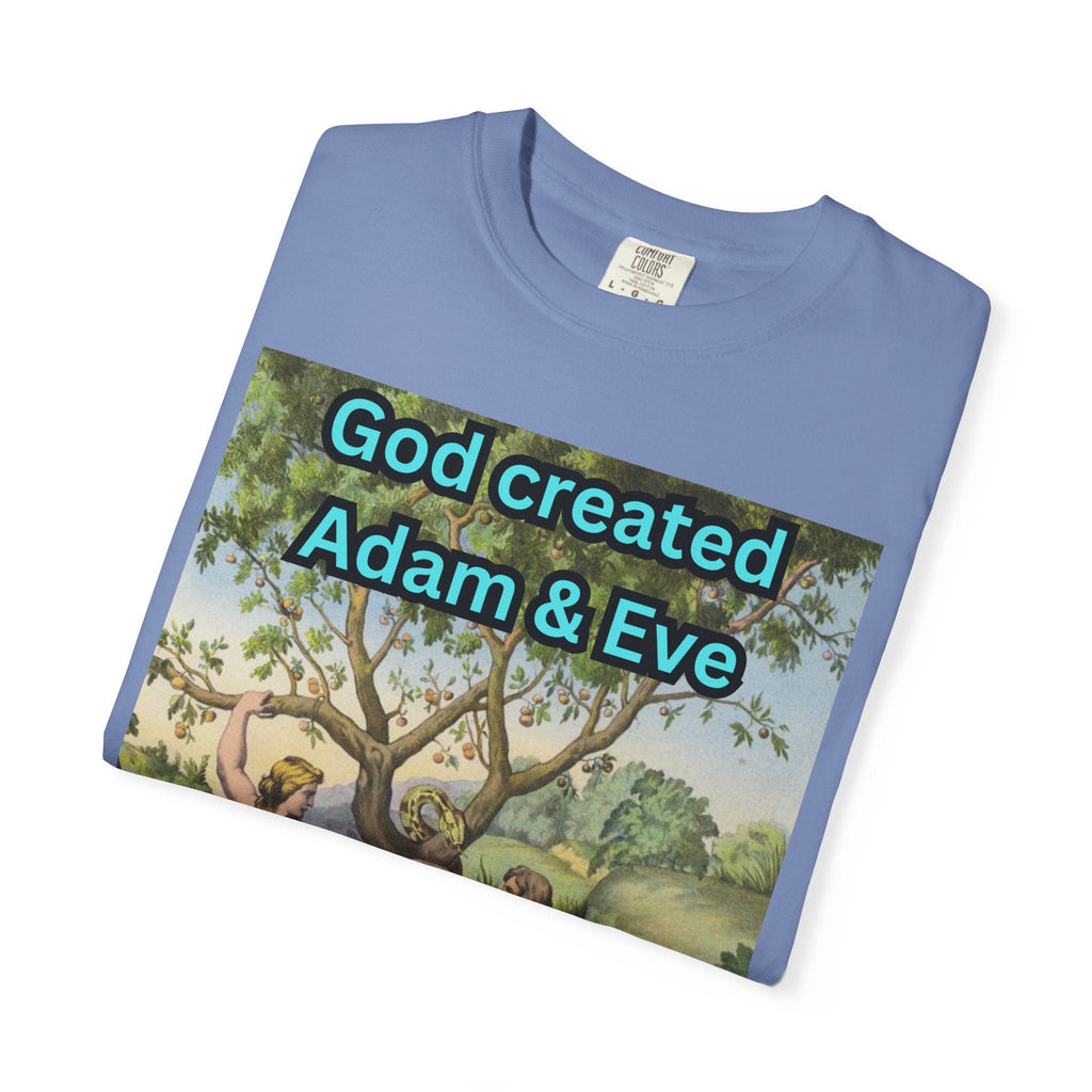 God Created Adam and Eve T-Shirt – Biblical Truth Christian Tee for Bold Faith Printify
