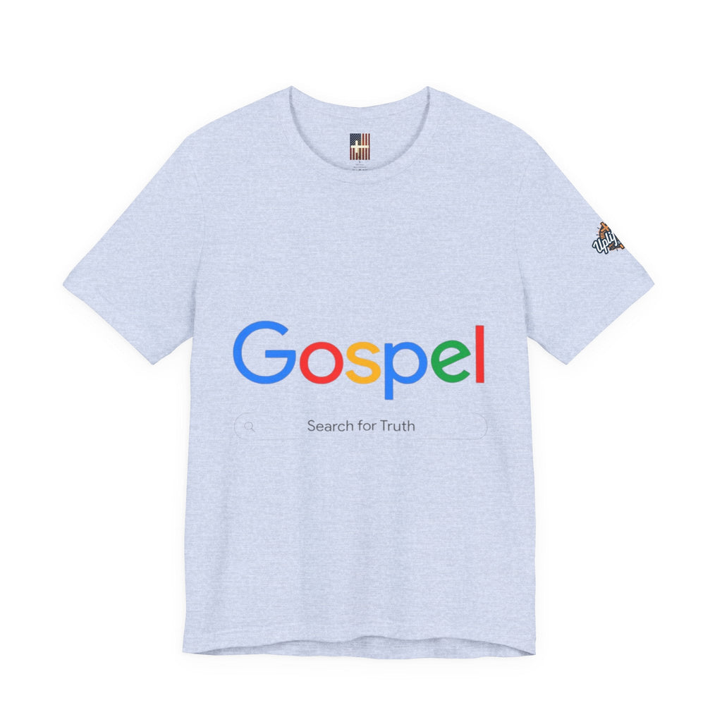 Gospel Graphic Tee — "Gospel" Colorful Logo Christian T-Shirt Printify
