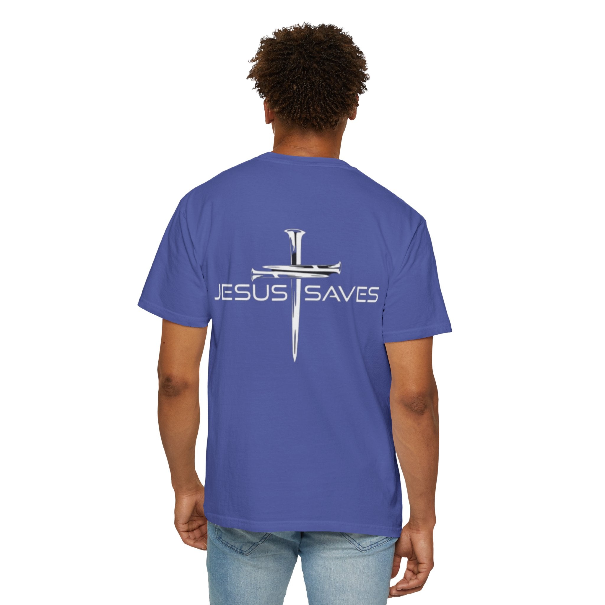 Jesus Saves T-shirt – 3 Nails Crucifix Cross Christian T-shirt for Redemption Faith & Bold Salvation