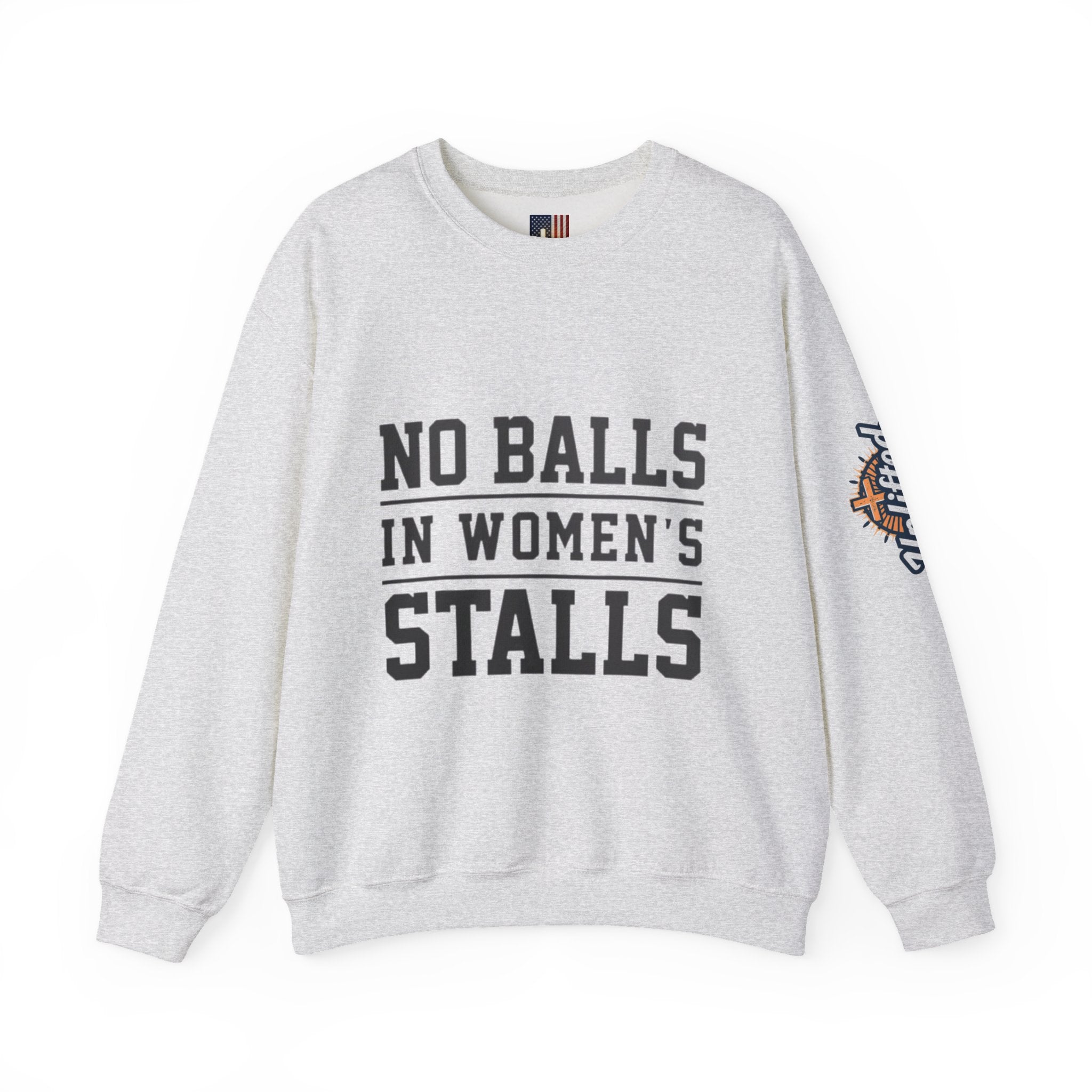 No Balls in Women's Stalls Crewneck Sweatshirt — Bold Statement Pullover Printify