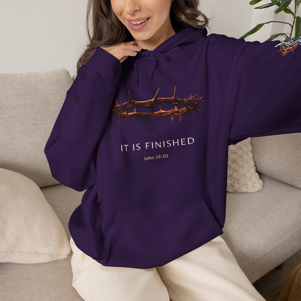 It Is Finished Crown of Thorns Hoodie — Christian John 19:30 Faith Hoodie Printify