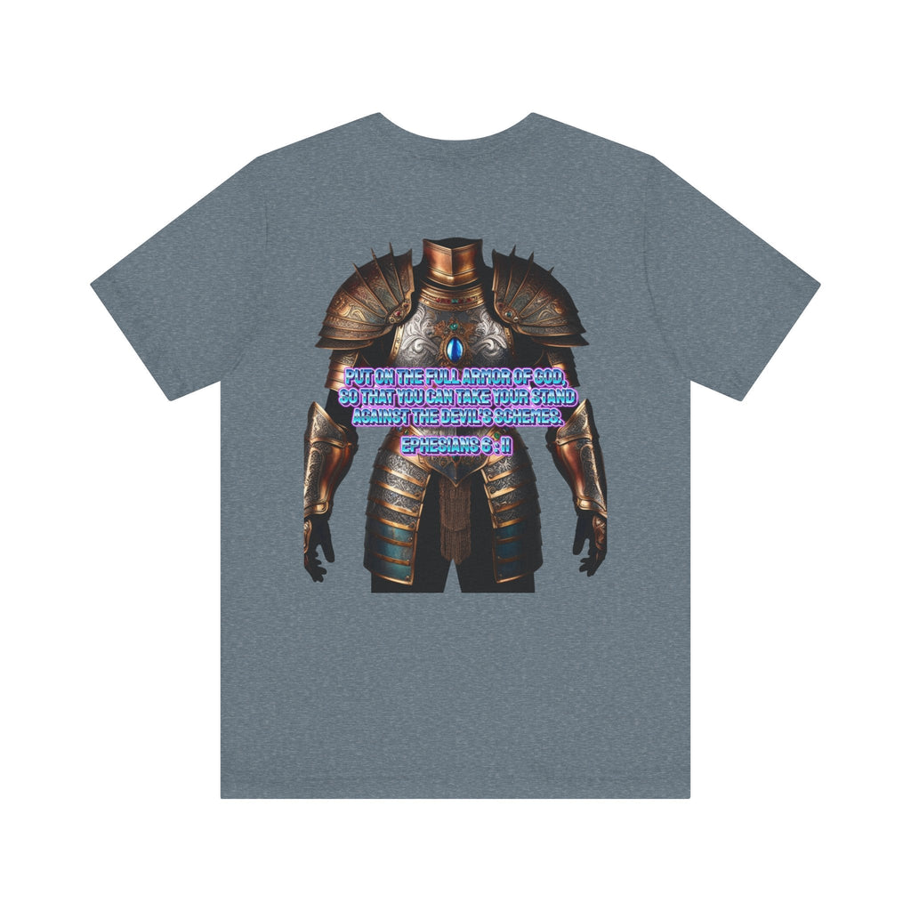 Religious Graphic Tee with Armor Of God Design Unisex Jersey Short Sleeve Tee Printify