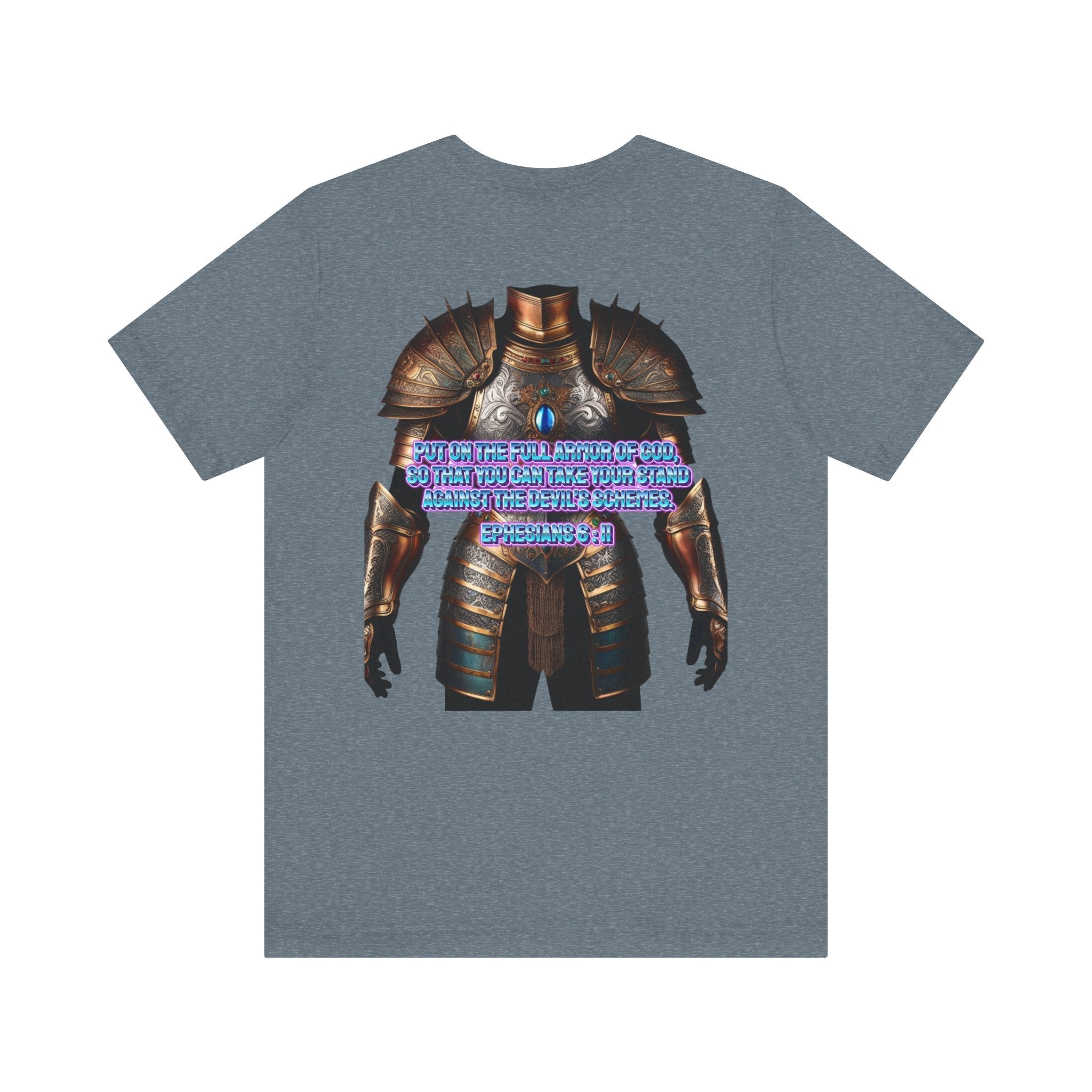 Religious Graphic Tee with Armor Of God Design Unisex Jersey Short Sleeve Tee Printify