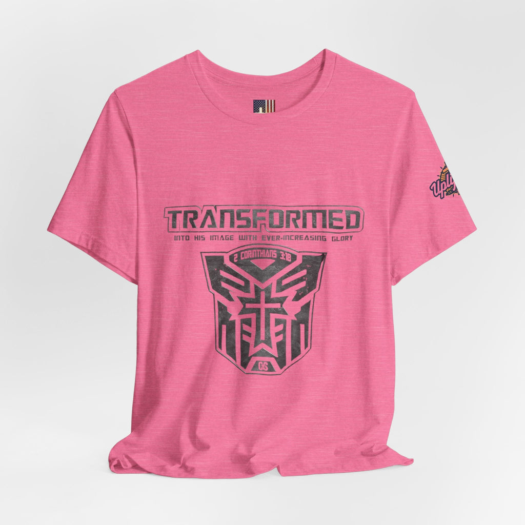 Transformer Logo Christian T-shirt | 2 Corinthians 3:18 Bible Verse T-shirt Printify