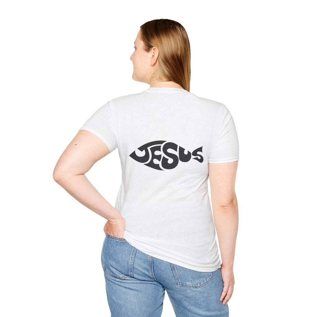 Ichthus Jesus Fish T-shirt - Jesus Word Art - Christian Faith Symbol T-shirt Printify