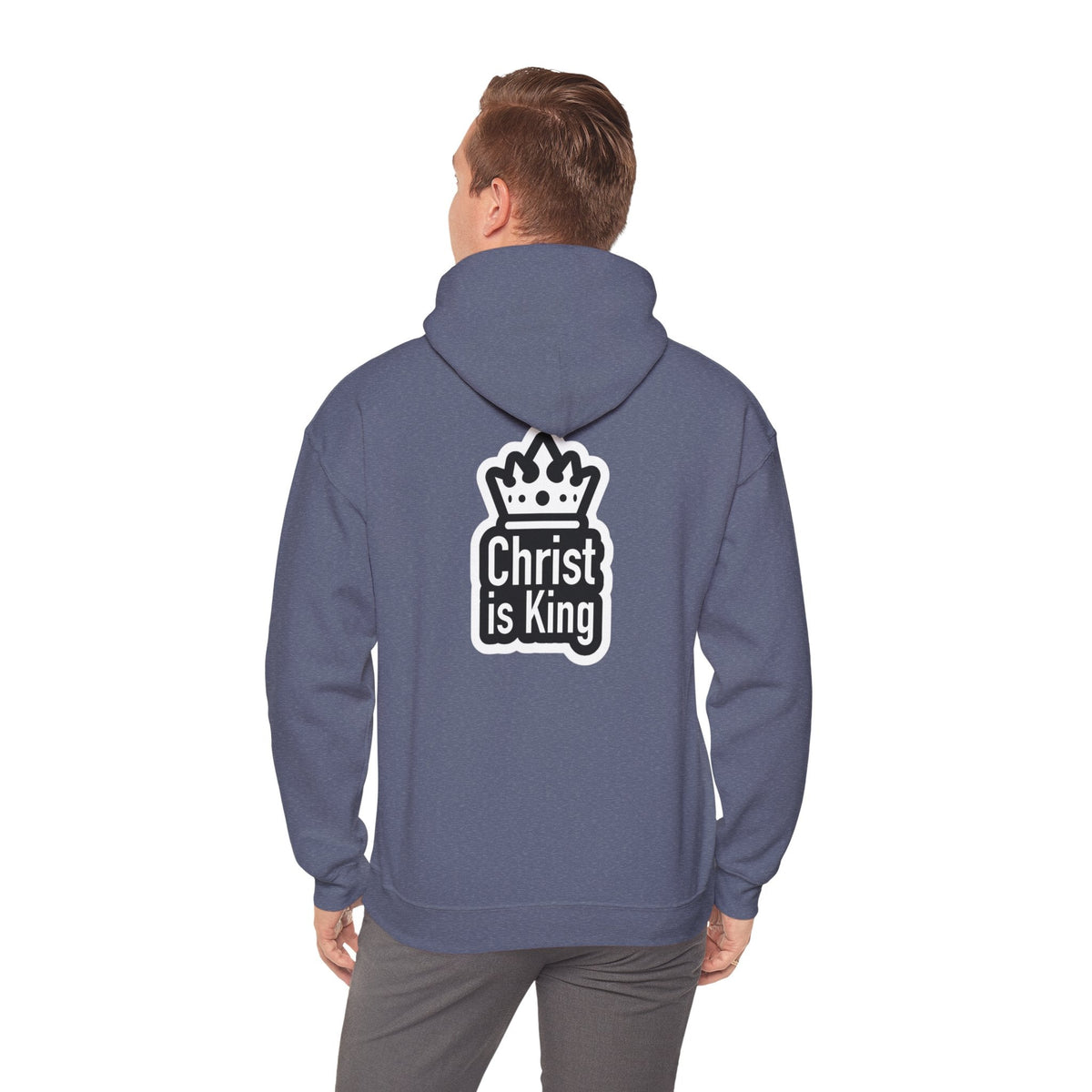 Christ is King Hoodie – Bold Crown & Cross Christian Sweatshirt for Unshakable Faith Printify
