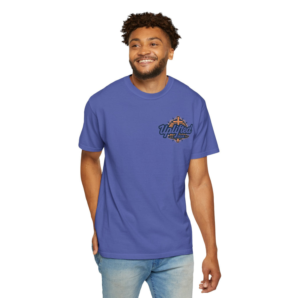 ✨ Chosen. Loved. Redeemed. – Elegant Christian T-Shirt | Gold Foil Faith Tee | Subtle Cross & Heart Design | Inspirational Bible Verse Apparel by Uplifted Gear Printify