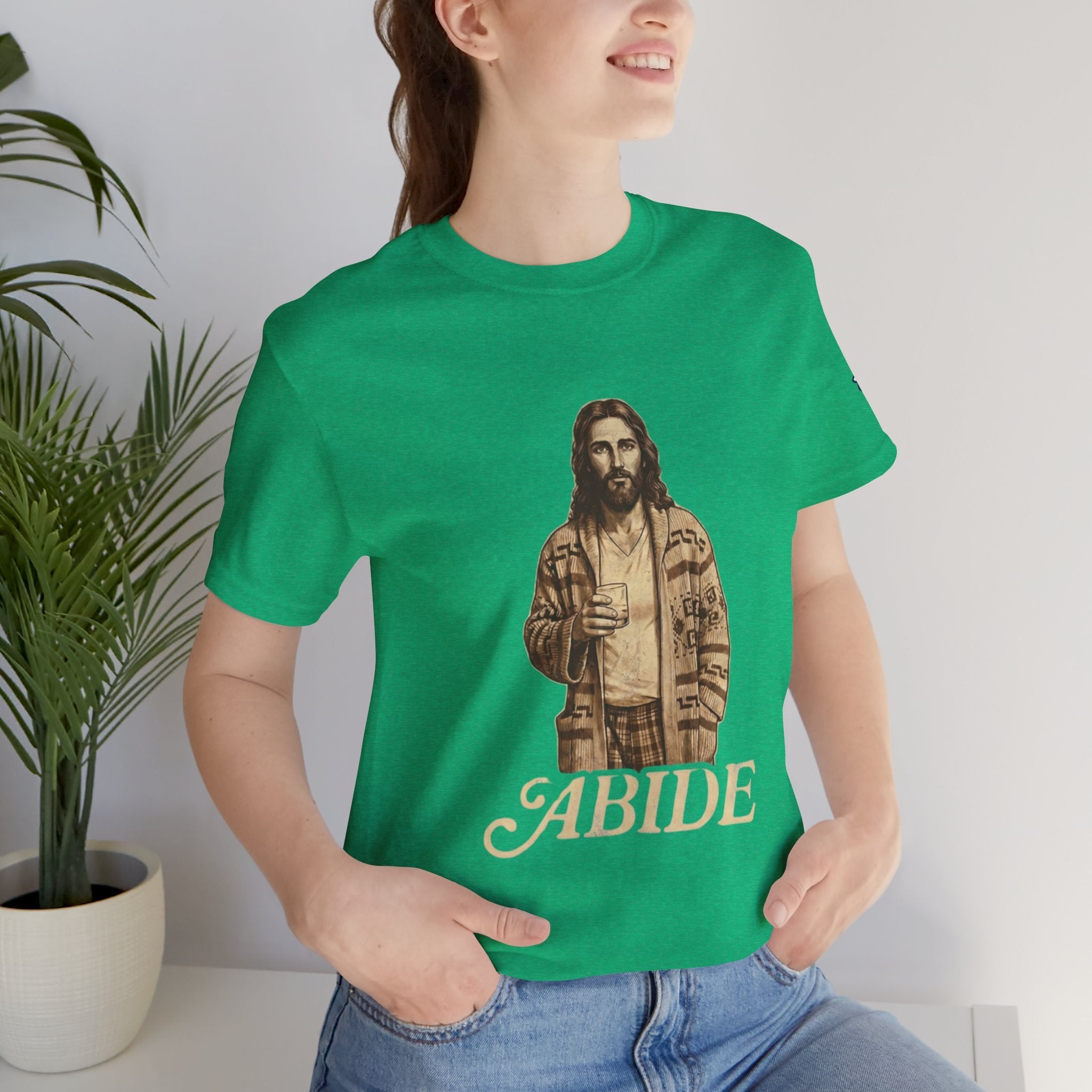 Abide Vintage Jesus Tee — "The Dude" Graphic Christian T-Shirt Printify