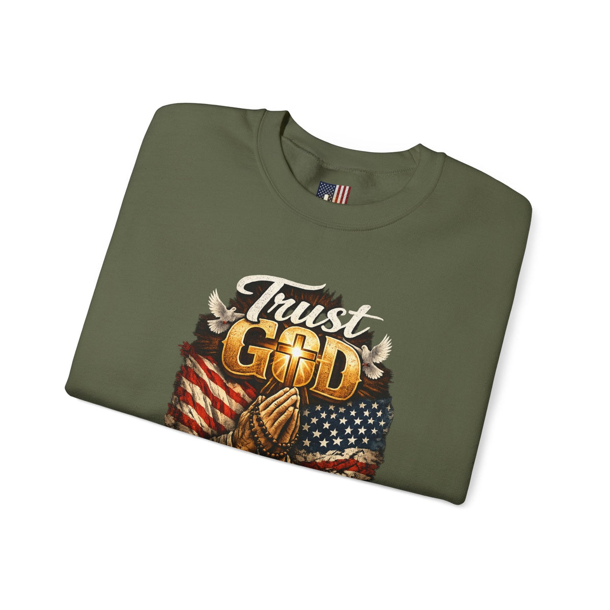Trust God Not Government Sweatshirt — Vintage Patriotic Christian Sweatshirt Printify