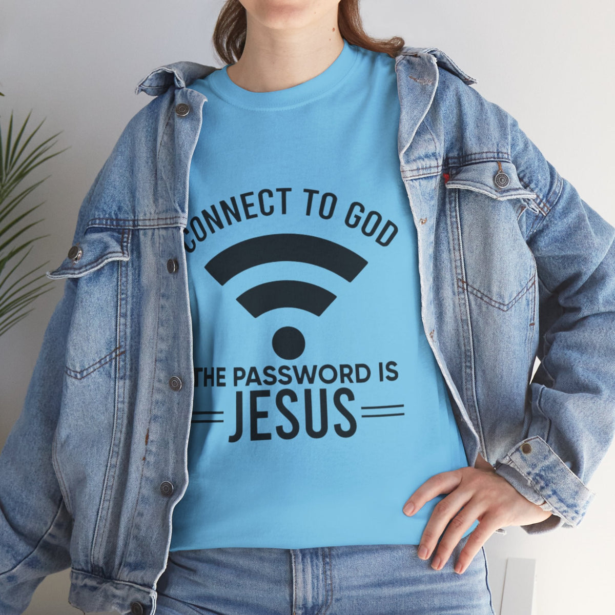 Connect to God T-shirt - WIFI Password is Jesus - Funny Christian Faith T-shirt Printify