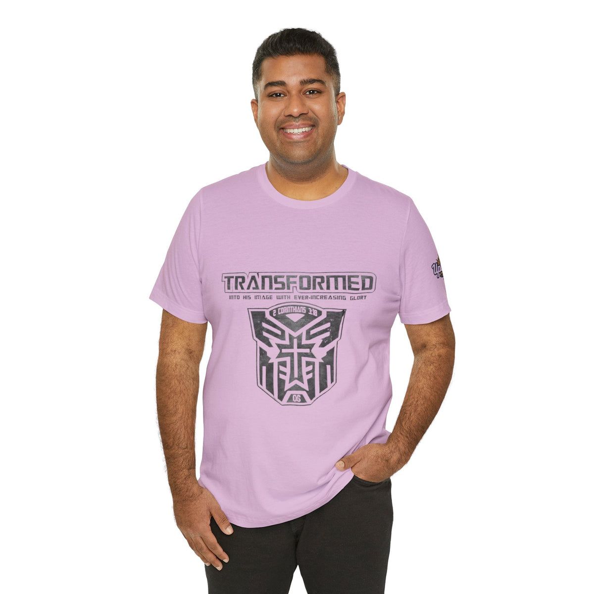 Transformer Logo Christian T-shirt | 2 Corinthians 3:18 Bible Verse T-shirt Printify