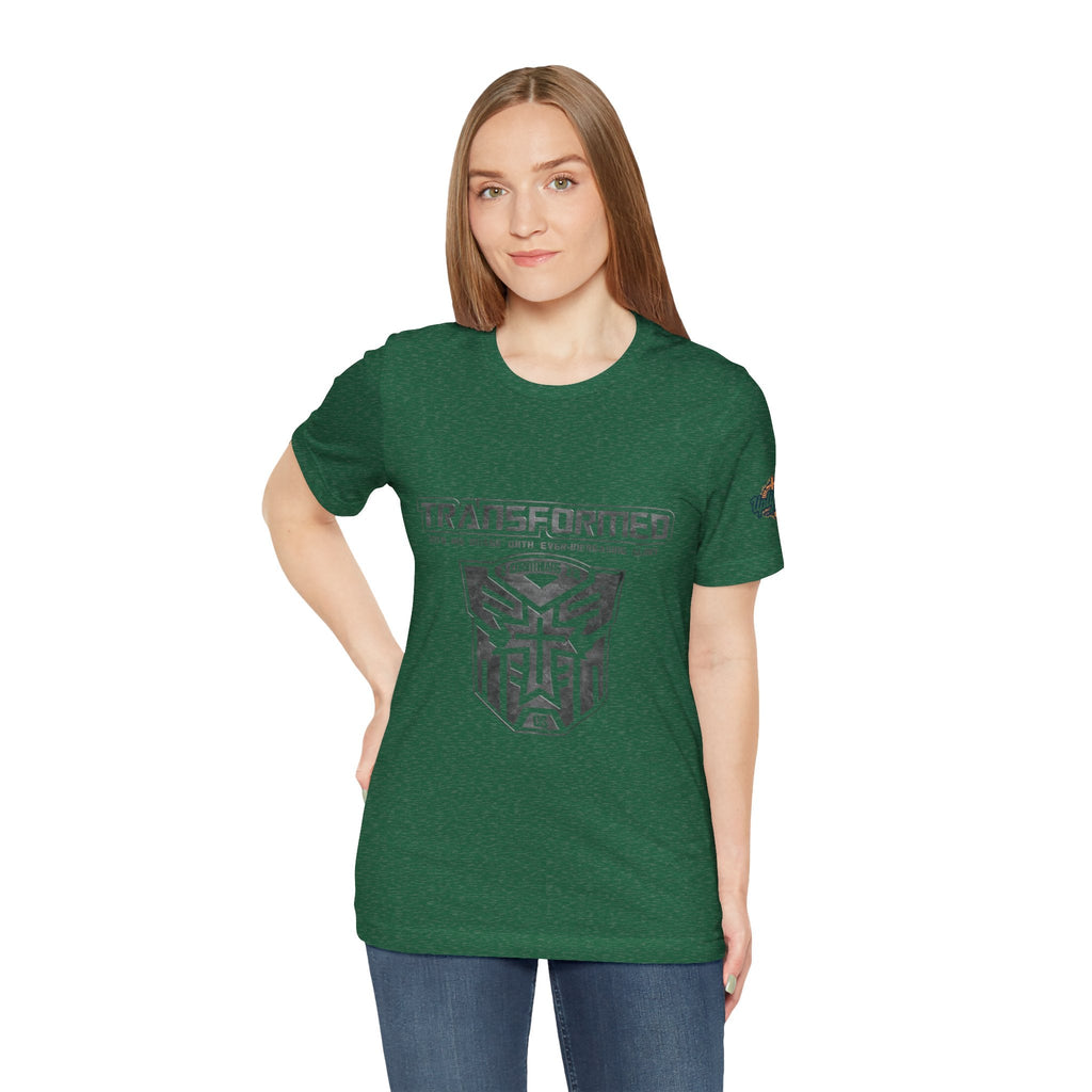 Transformer Logo Christian T-shirt | 2 Corinthians 3:18 Bible Verse T-shirt Printify