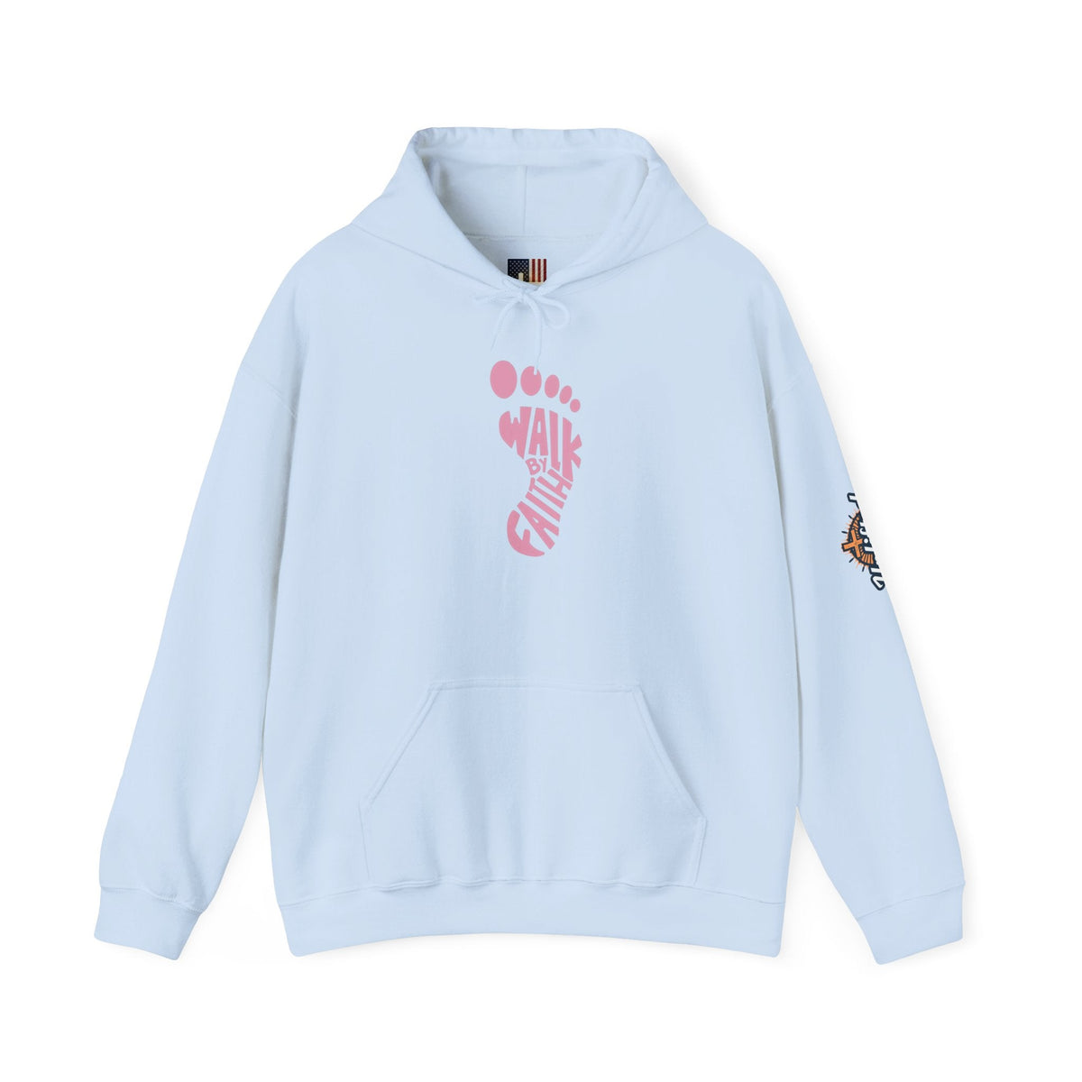 Walk By Faith Footprint Hoodie Printify