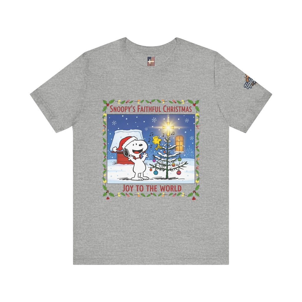 🎄 Faithful Christmas Friends – Christian Holiday T-Shirt | Festive Tree & Cartoon Duo | Heartwarming Christmas Tee by Uplifted Gear Printify