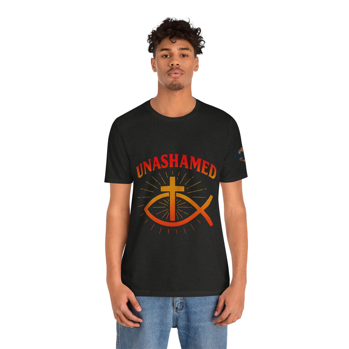 Unashamed T-shirt – Ichthys Jesus Fish & Cross Christian T-shirt for Romans 1:16 Bold Faith Printify
