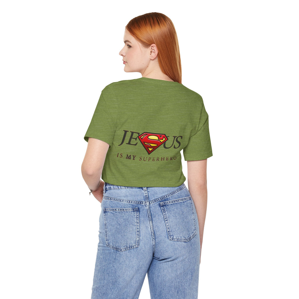 Jesus Is My Superhero T-Shirt — Faith-Based Superman-Inspired Tee Printify