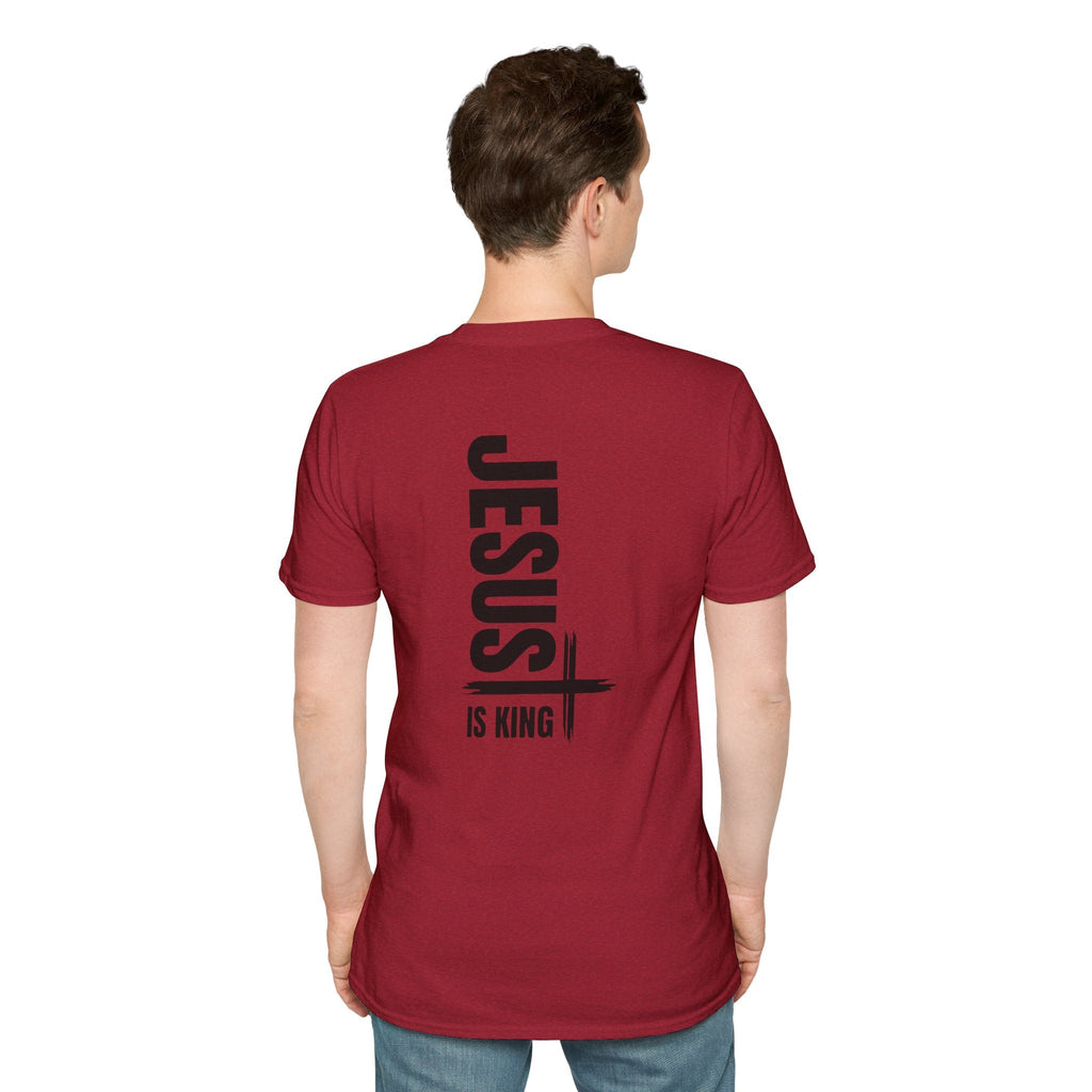 Jesus Is King T-shirt | Modern Typographic Cross Christian T-shirt Printify