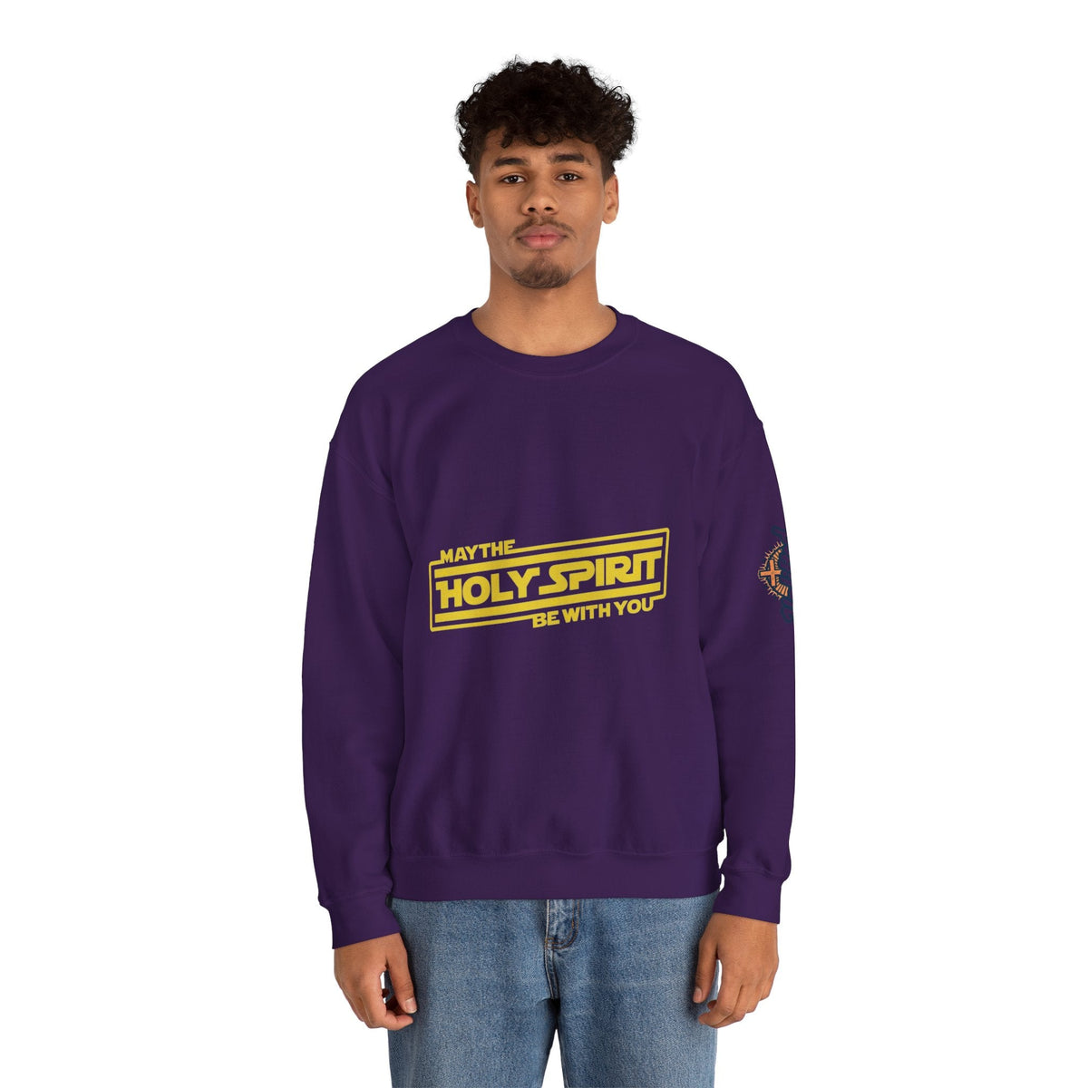 May the Holy Spirit Be With You Sweatshirt - Christian Star Wars Parody Sweatshirt Printify
