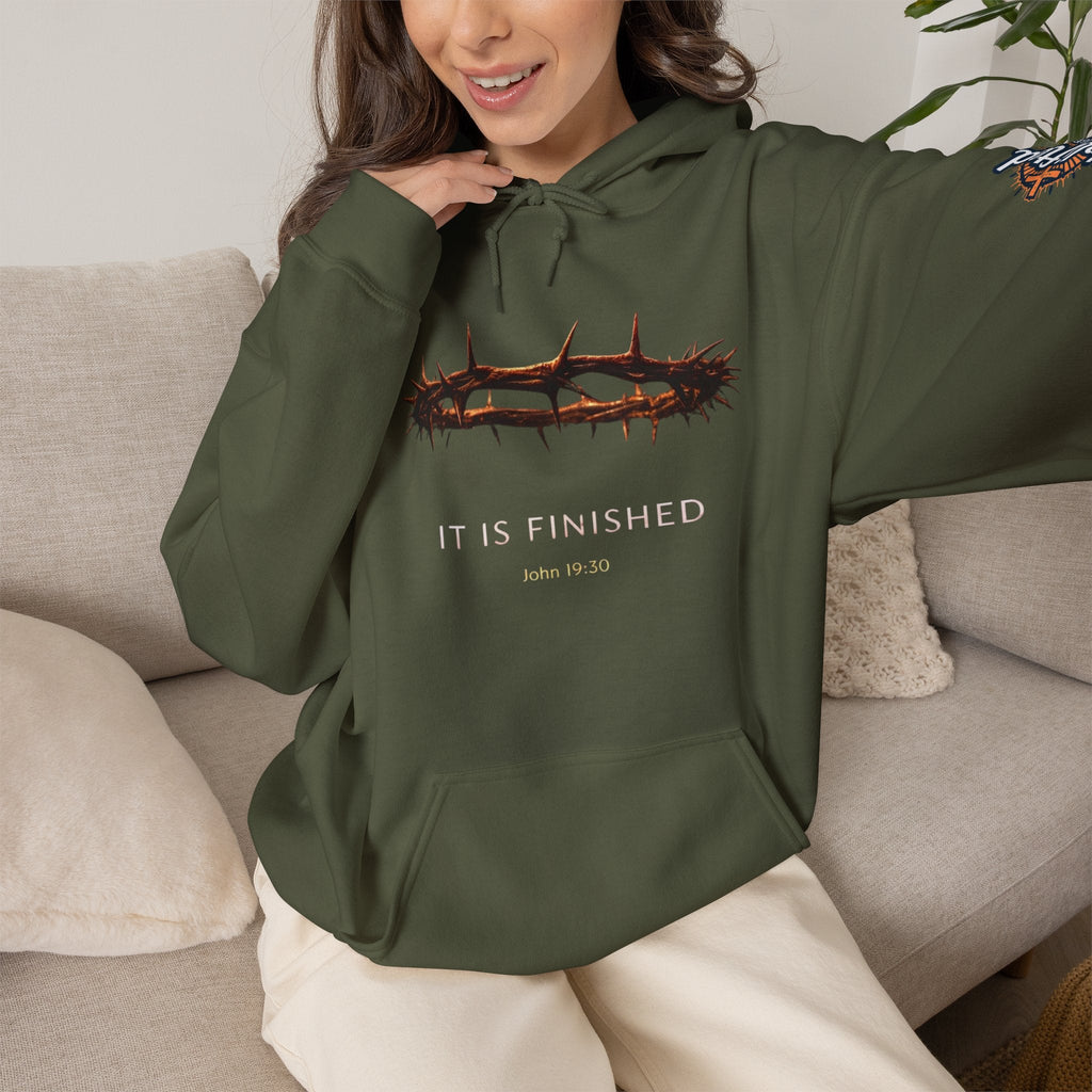 It Is Finished Crown of Thorns Hoodie — Christian John 19:30 Faith Hoodie Printify