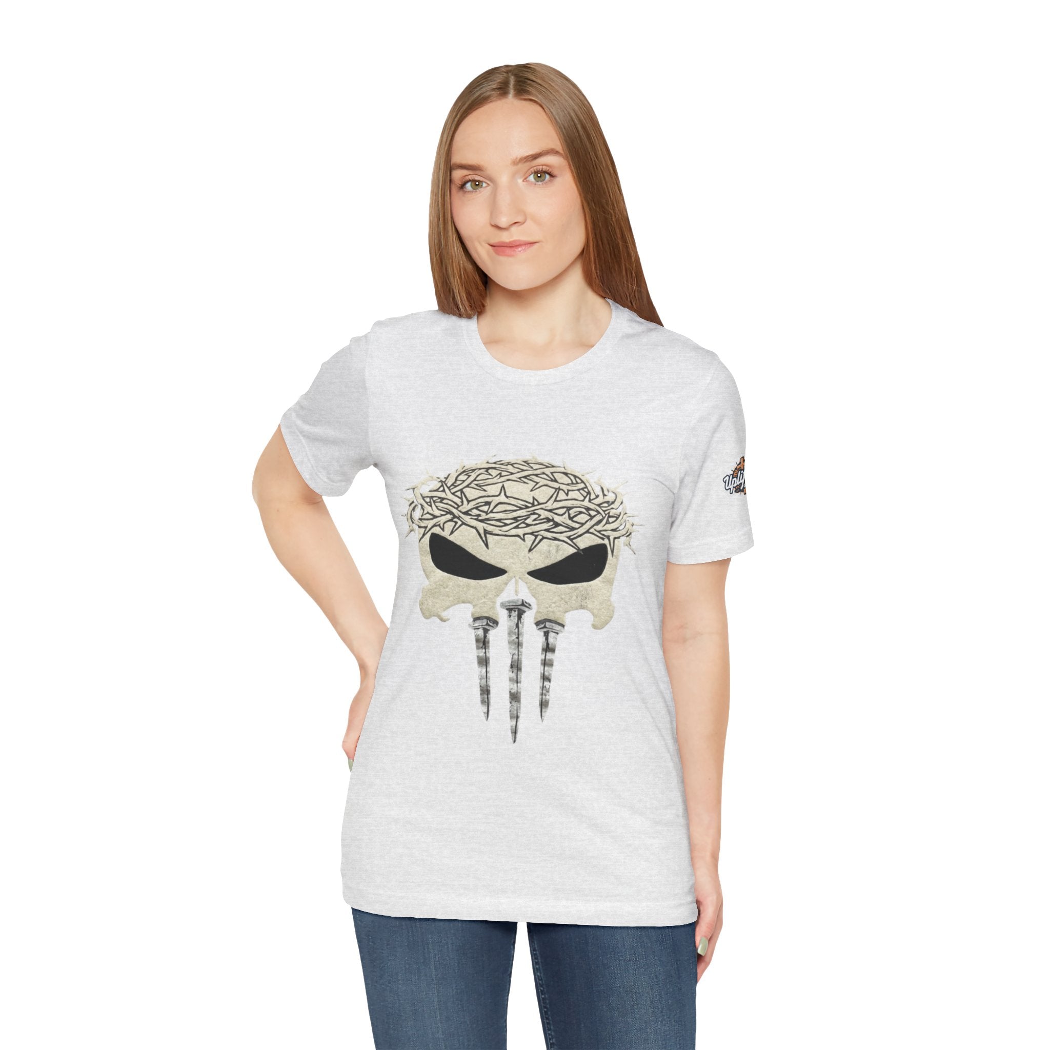 Christian Skull T-shirt - Crown of Thorns & Nails - Warrior Faith T-shirt Printify