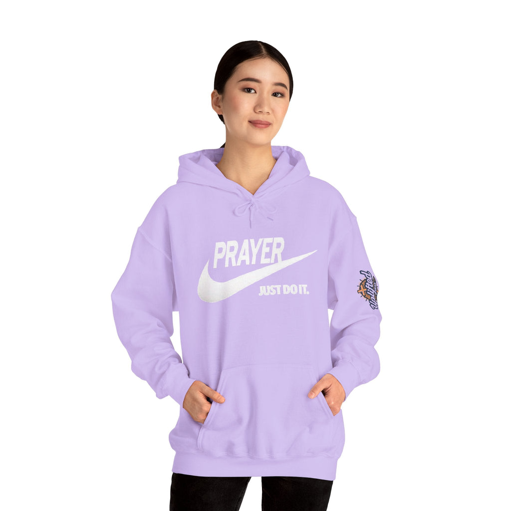 Prayer Just Do It Hoodie - Funny Christian Nike Parody Hoodie - Faith Gear Printify