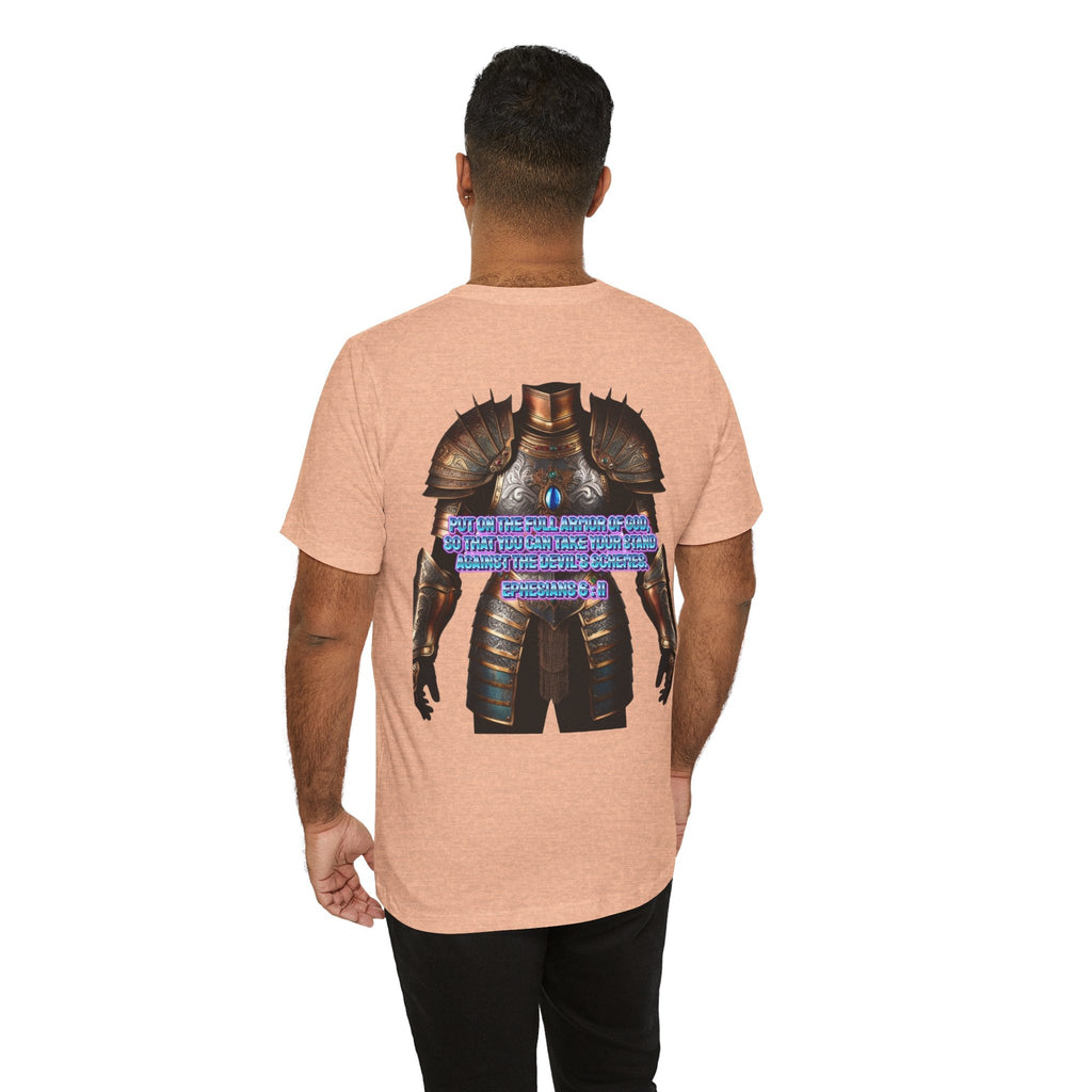 Religious Graphic Tee with Armor Of God Design Unisex Jersey Short Sleeve Tee Printify